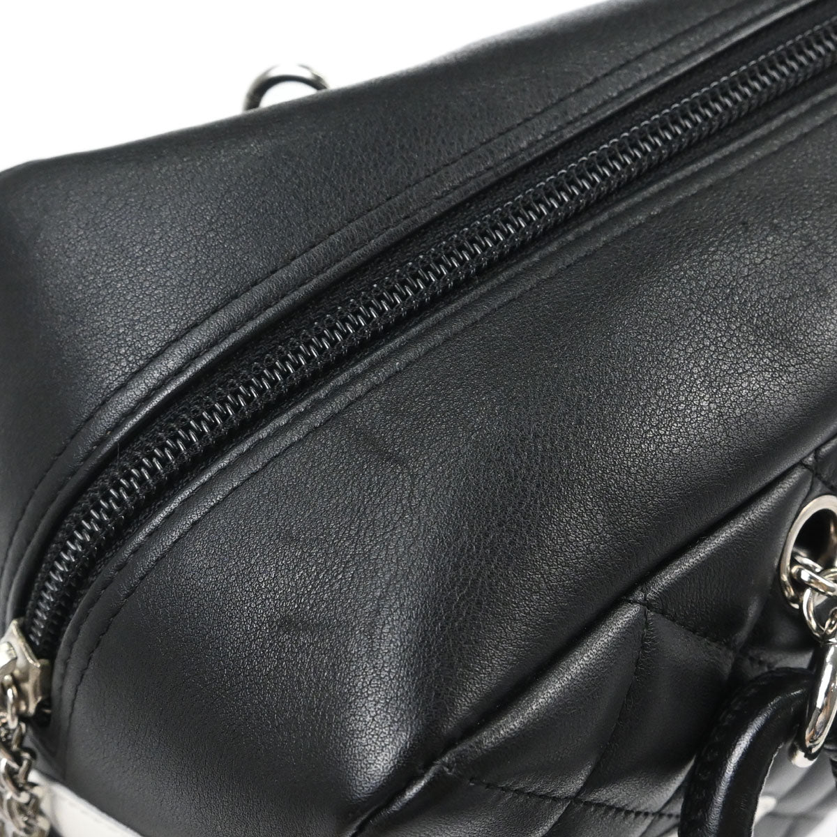 Chanel 2005-2006 Black Calfskin Cambon Ligne Bowling Bag 27