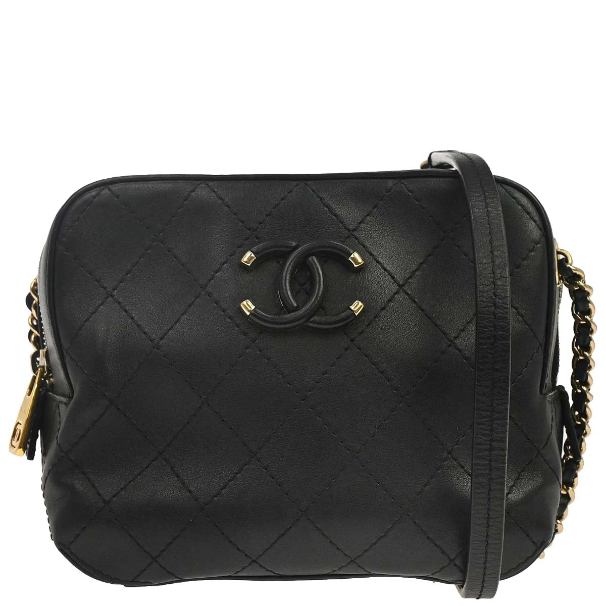 Chanel Black Calfskin Camera Bag Shoulder Bag