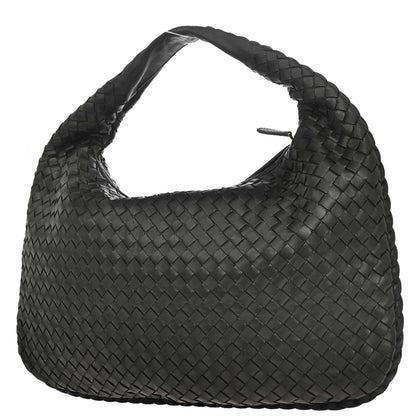 Bottega Veneta Black Lambskin Intrecciato Hobo Handbag