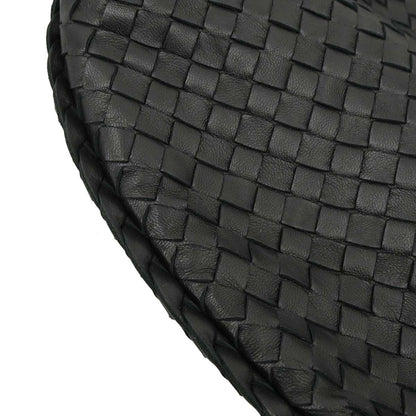 Bottega Veneta Black Lambskin Intrecciato Hobo Handbag