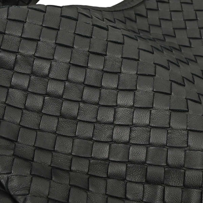 Bottega Veneta Black Lambskin Intrecciato Hobo Handbag