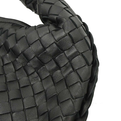 Bottega Veneta Black Lambskin Intrecciato Hobo Handbag