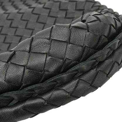 Bottega Veneta Black Lambskin Intrecciato Hobo Handbag