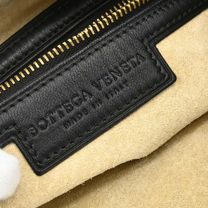Bottega Veneta Black Lambskin Intrecciato Hobo Handbag