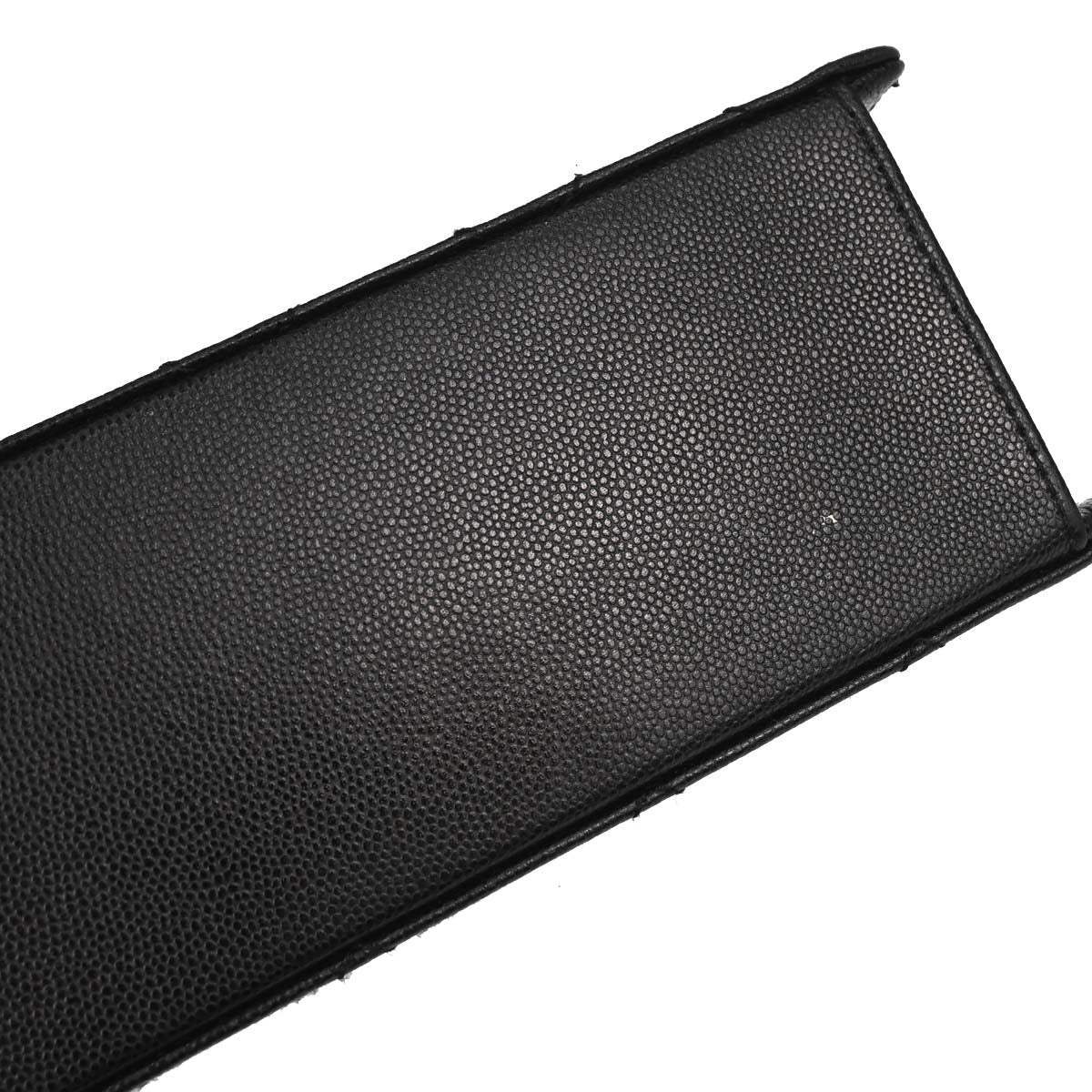 Chanel 1997-1999 Black Caviar Skin Straight Flap Shoulder Bag