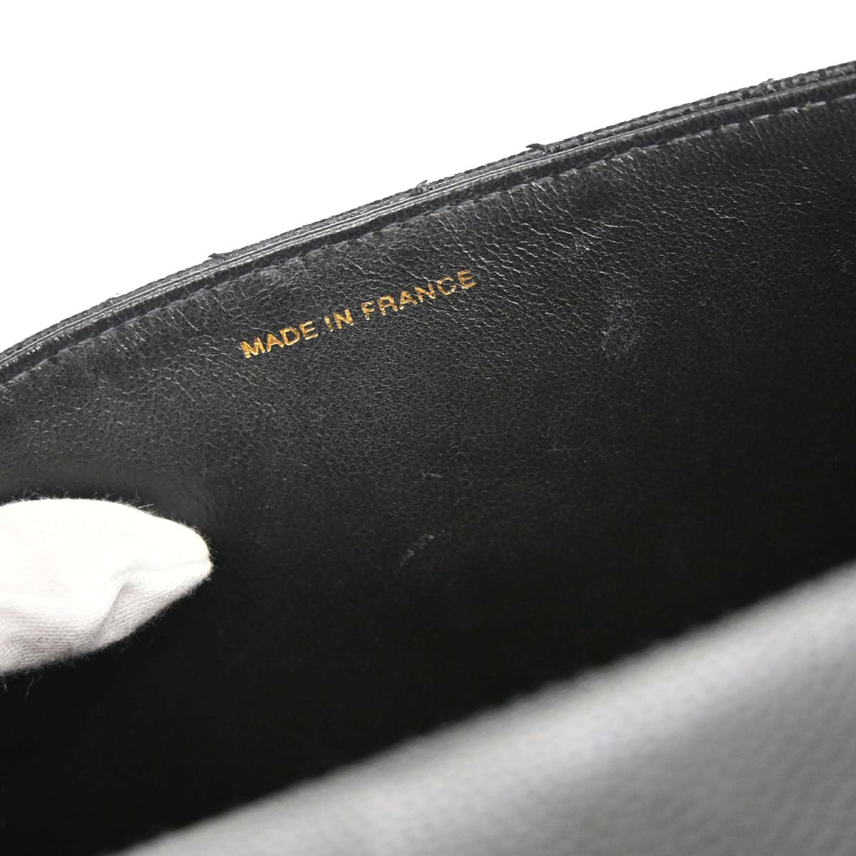 Chanel 1997-1999 Black Caviar Skin Straight Flap Shoulder Bag