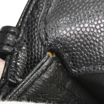 Chanel 1997-1999 Black Caviar Skin Straight Flap Shoulder Bag