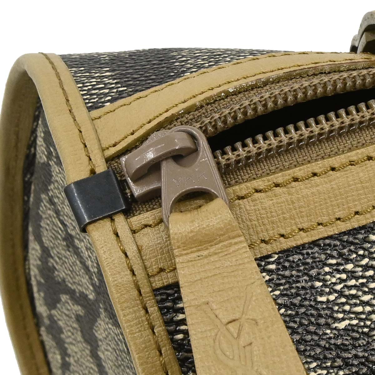 Yves Saint Laurent Gray PVC Giraffe Print Mini Drum Handbag