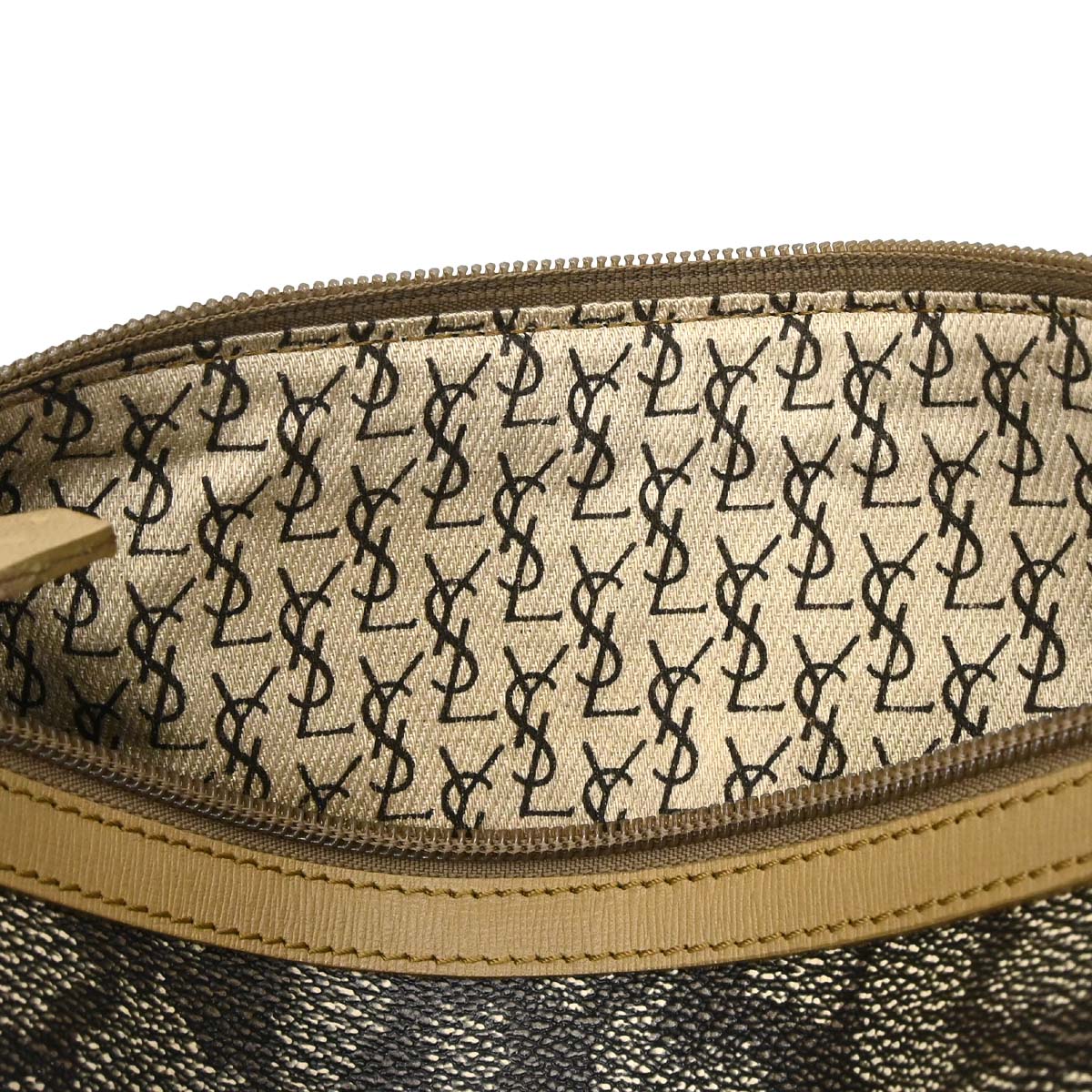 Yves Saint Laurent Gray PVC Giraffe Print Mini Drum Handbag