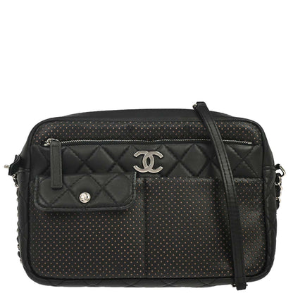 Chanel Black Perforated Lambskin Ultra Pocket Camera Bag