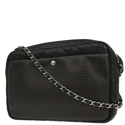Chanel Black Perforated Lambskin Ultra Pocket Camera Bag