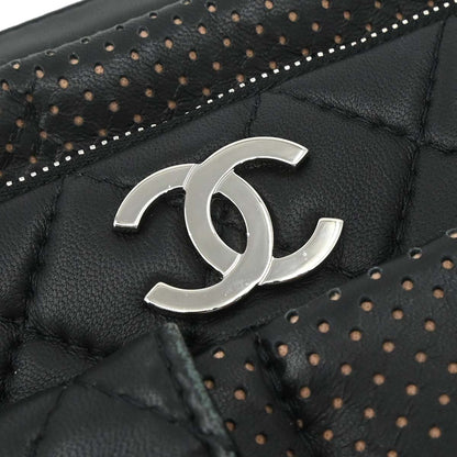 Chanel Black Perforated Lambskin Ultra Pocket Camera Bag