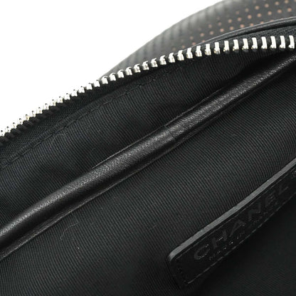 Chanel Black Perforated Lambskin Ultra Pocket Camera Bag
