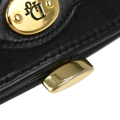 Christian Dior Black Trotter Kiss Lock Coin Purse Wallet Mini Pouch