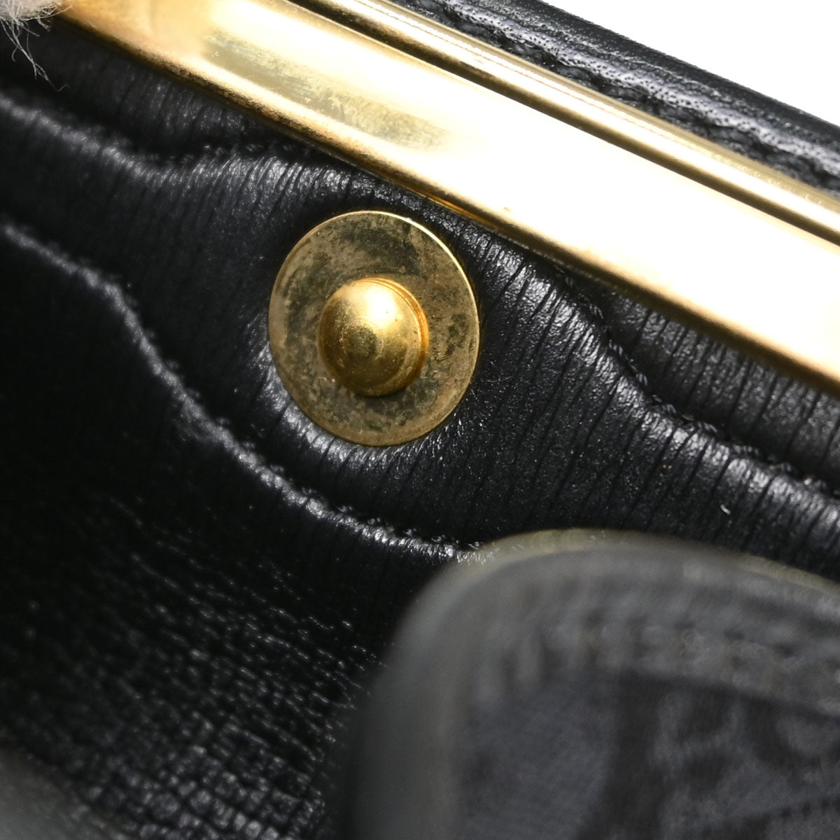 Christian Dior Black Trotter Kiss Lock Coin Purse Wallet Mini Pouch