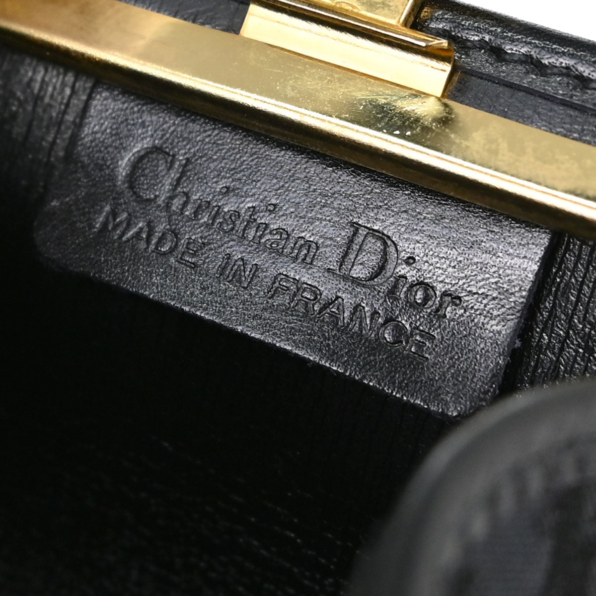 Christian Dior Black Trotter Kiss Lock Coin Purse Wallet Mini Pouch