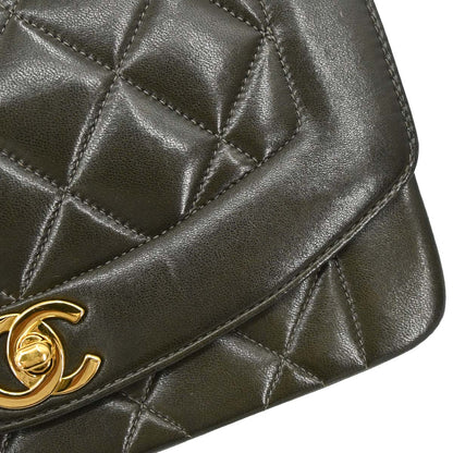Chanel Green Lambskin Small Diana Shoulder Bag