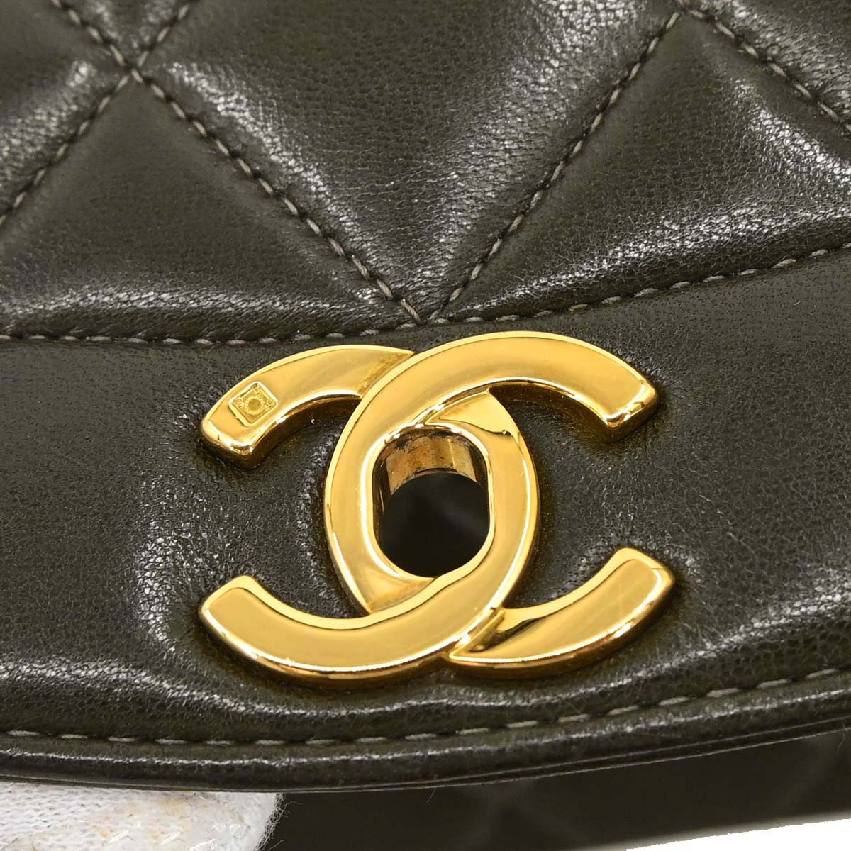 Chanel Green Lambskin Small Diana Shoulder Bag