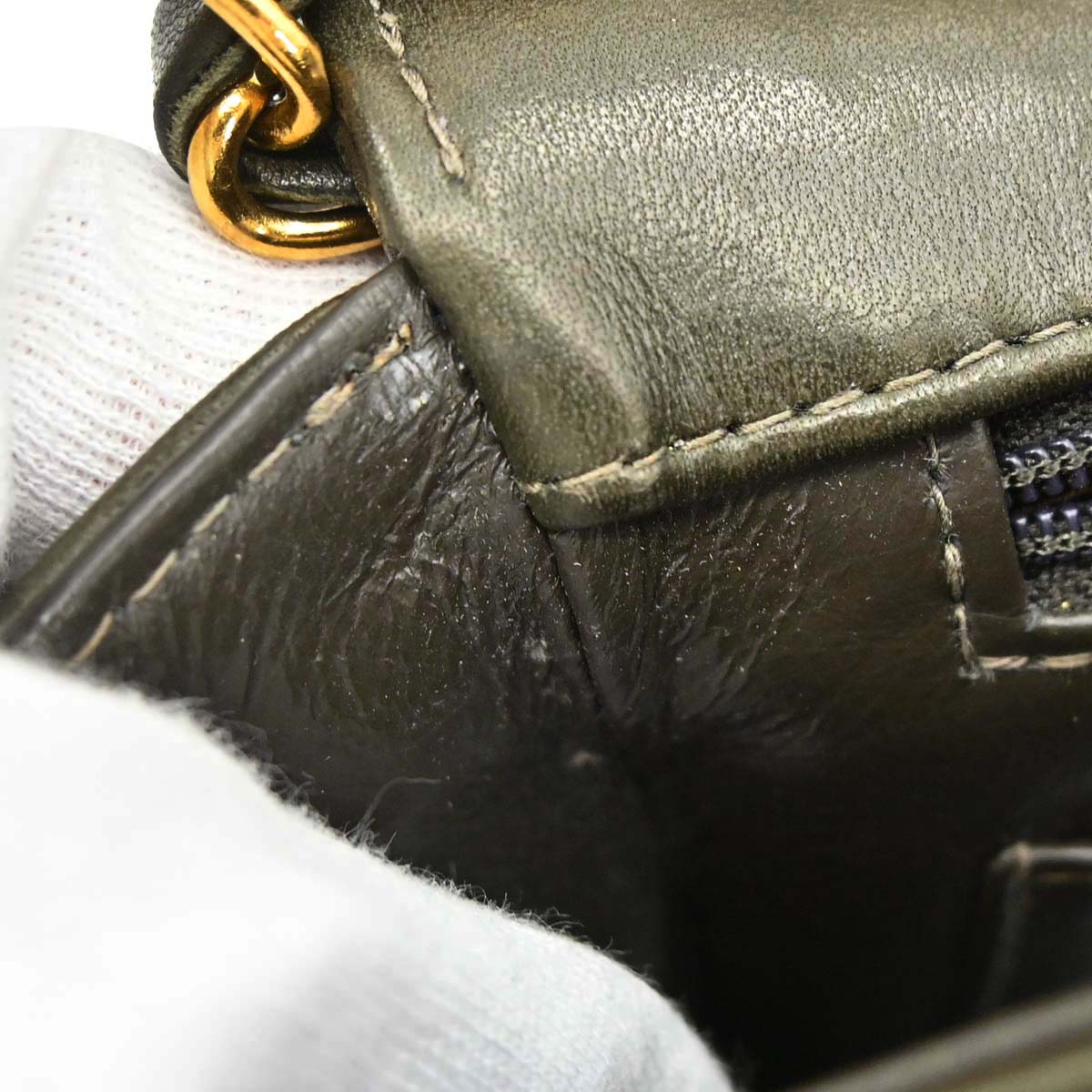 Chanel Green Lambskin Small Diana Shoulder Bag