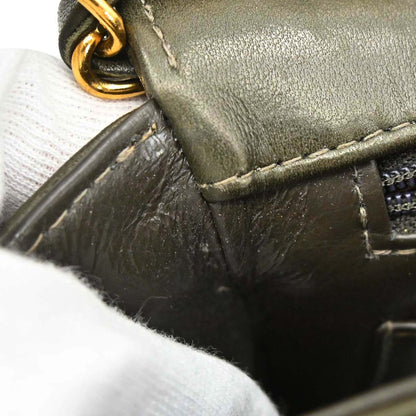 Chanel Green Lambskin Small Diana Shoulder Bag