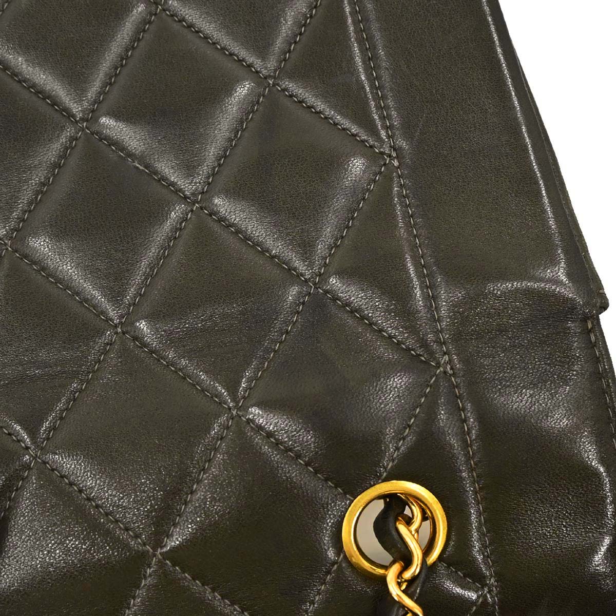 Chanel Green Lambskin Small Diana Shoulder Bag