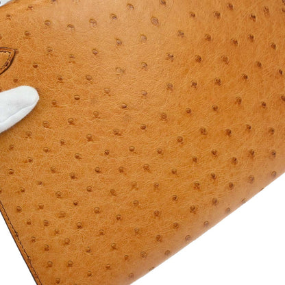 Hermes * Chestnut Ostrich Kelly 28 Sellier 2way Shoulder Handbag