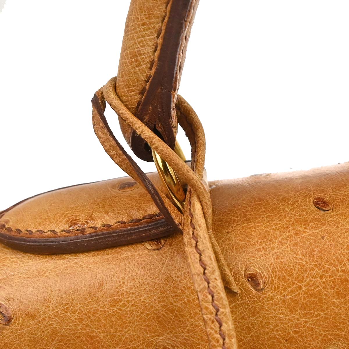 Hermes * Chestnut Ostrich Kelly 28 Sellier 2way Shoulder Handbag