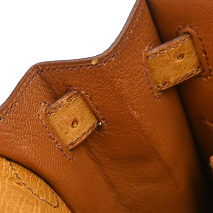 Hermes * Chestnut Ostrich Kelly 28 Sellier 2way Shoulder Handbag