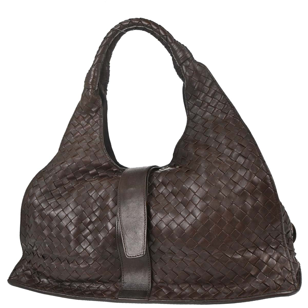 Bottega Veneta Brown Lambskin Intrecciato Tote Handbag