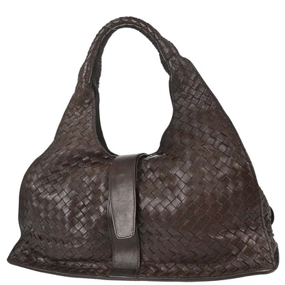 Bottega Veneta Brown Lambskin Intrecciato Tote Handbag