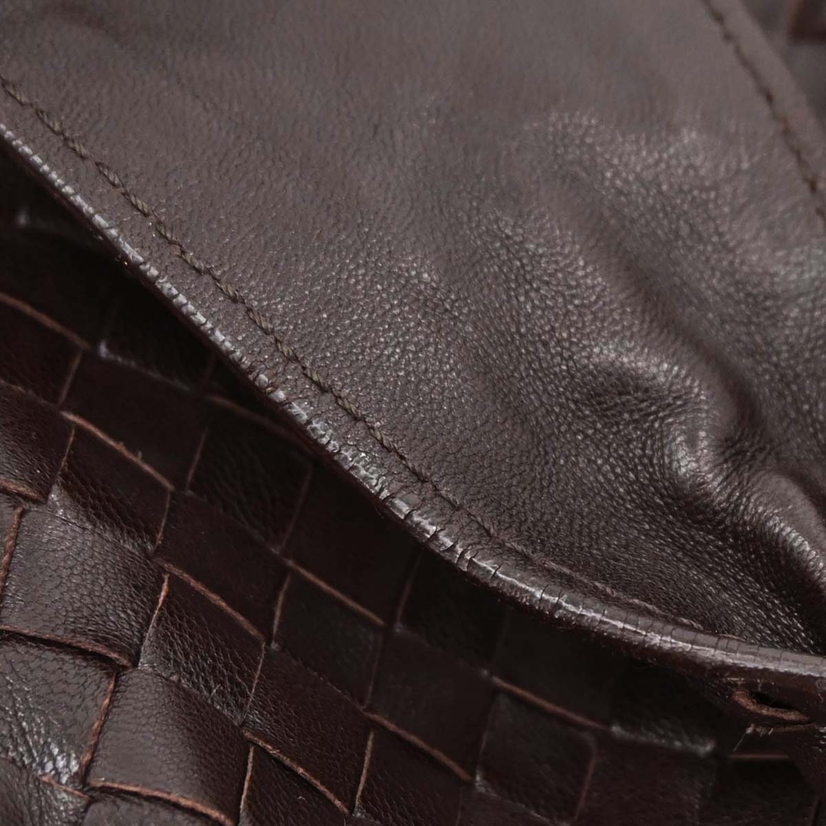 Bottega Veneta Brown Lambskin Intrecciato Tote Handbag