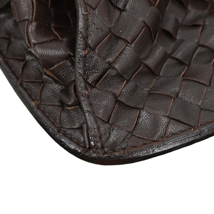 Bottega Veneta Brown Lambskin Intrecciato Tote Handbag