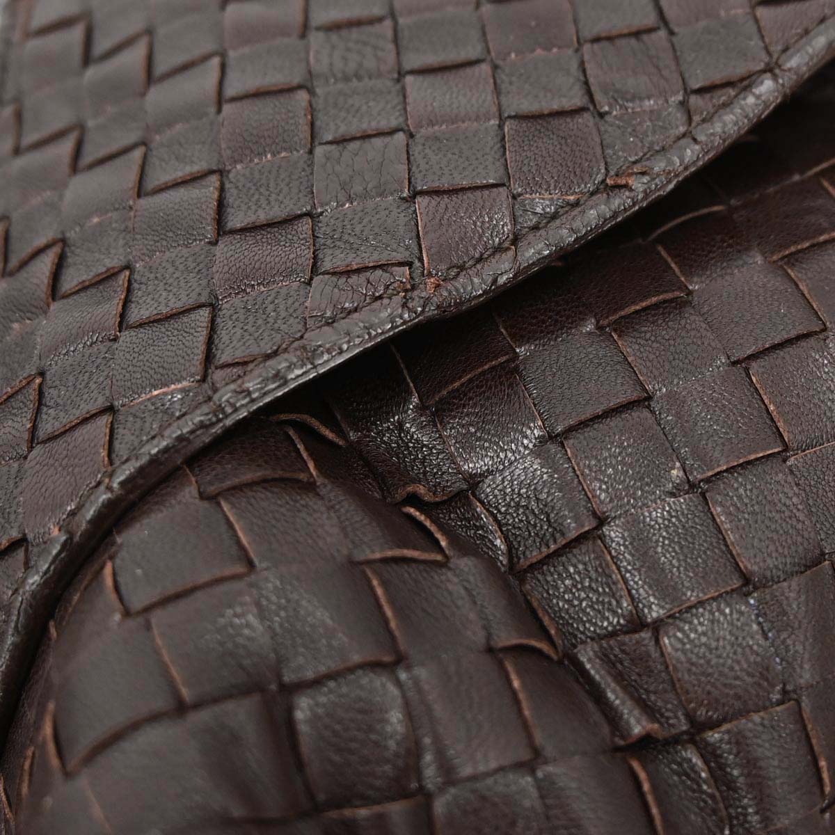 Bottega Veneta Brown Lambskin Intrecciato Tote Handbag