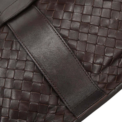 Bottega Veneta Brown Lambskin Intrecciato Tote Handbag
