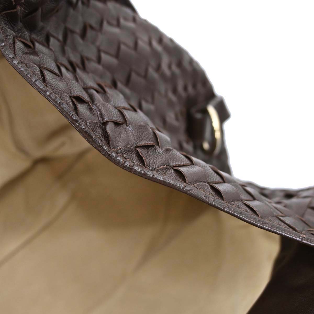 Bottega Veneta Brown Lambskin Intrecciato Tote Handbag