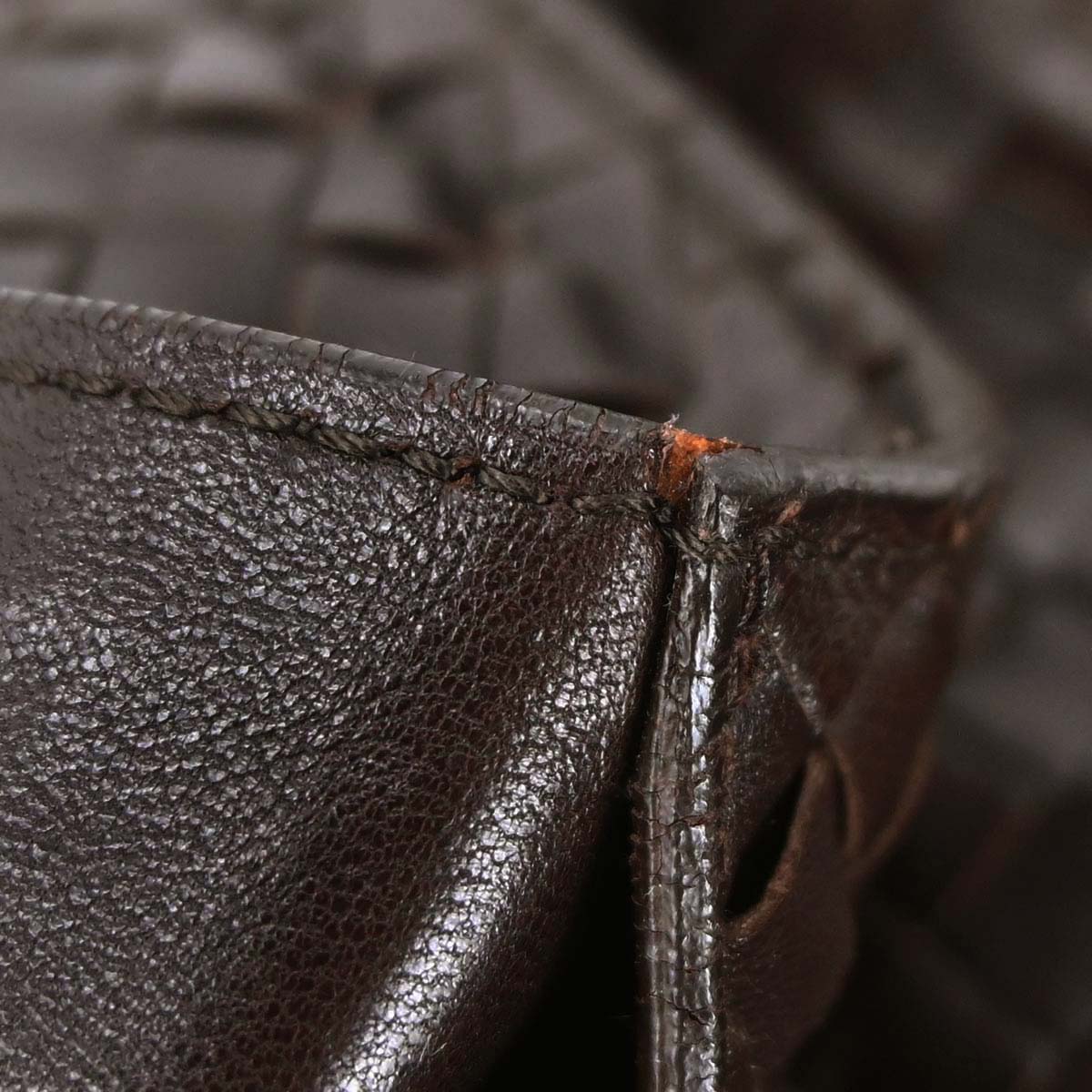 Bottega Veneta Brown Lambskin Intrecciato Tote Handbag