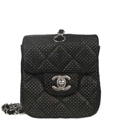 Chanel 2006-2008 Black Perforated Lambskin Shoulder Bag