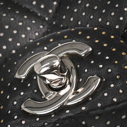Chanel 2006-2008 Black Perforated Lambskin Shoulder Bag