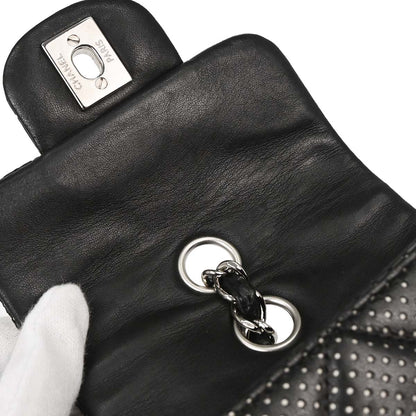 Chanel 2006-2008 Black Perforated Lambskin Shoulder Bag