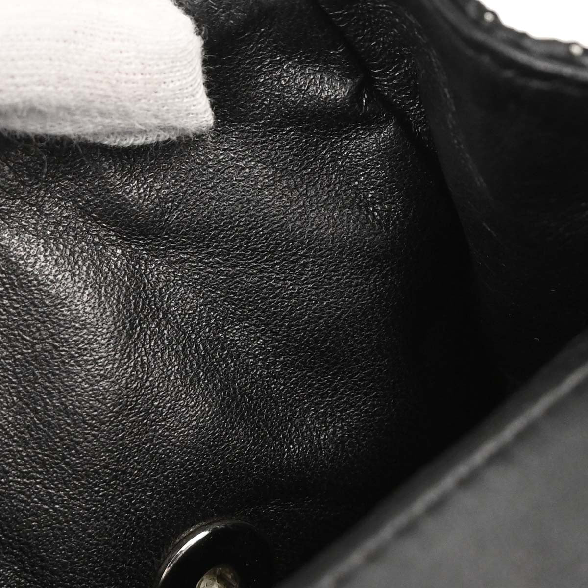 Chanel 2006-2008 Black Perforated Lambskin Shoulder Bag