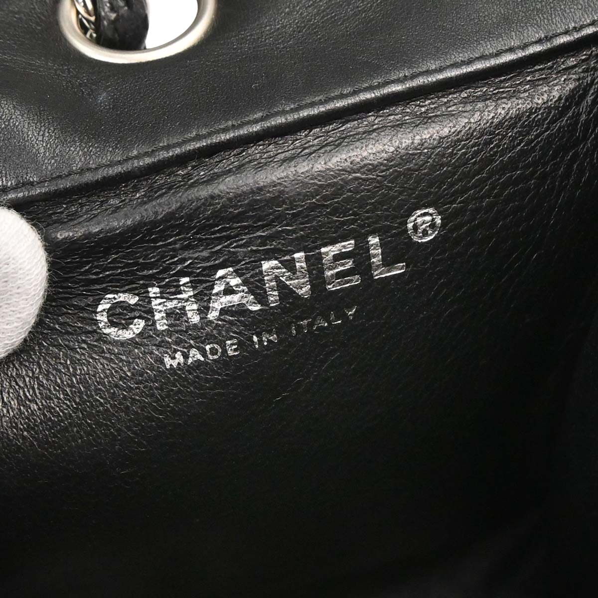 Chanel 2006-2008 Black Perforated Lambskin Shoulder Bag