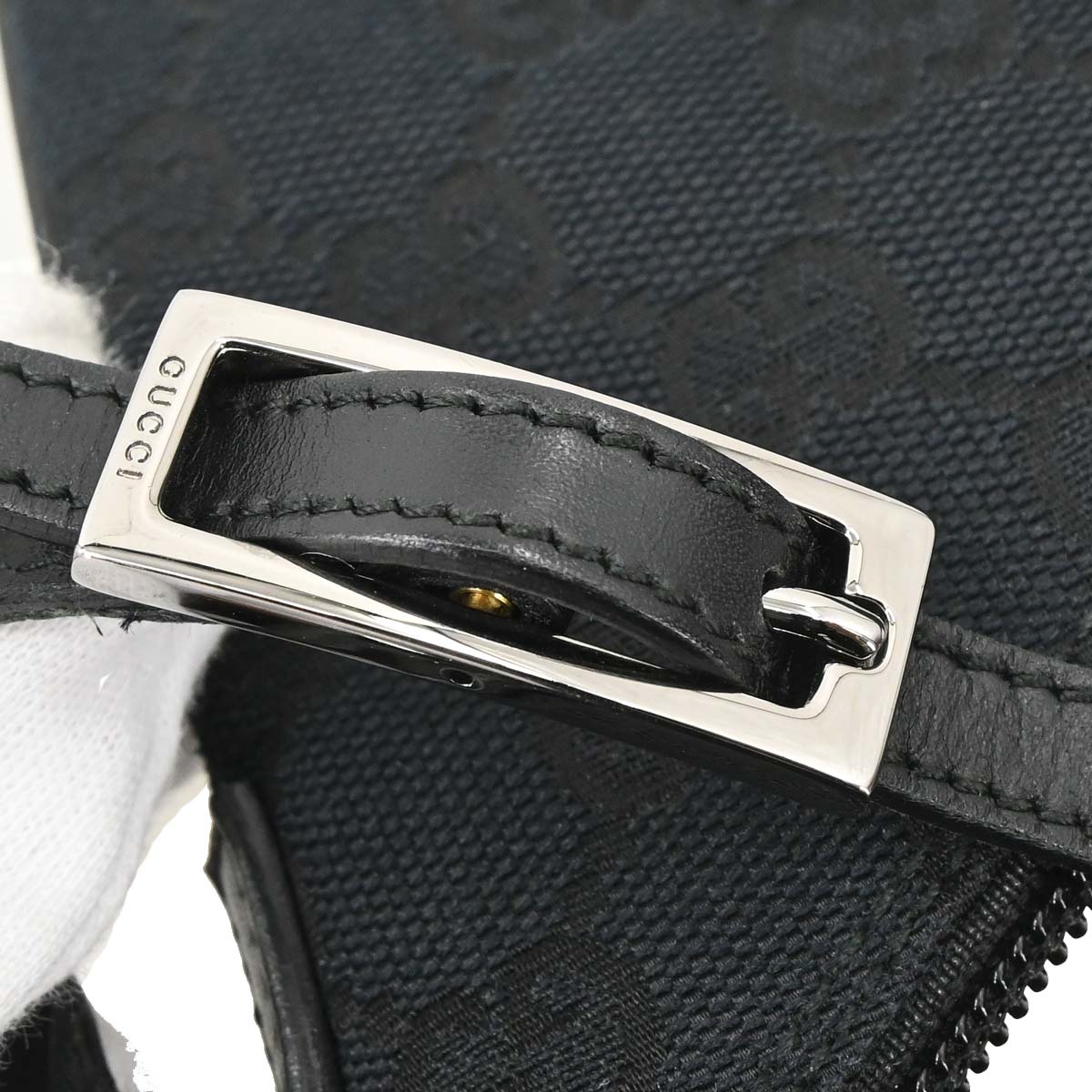 Gucci Black Canvas GG Handbag