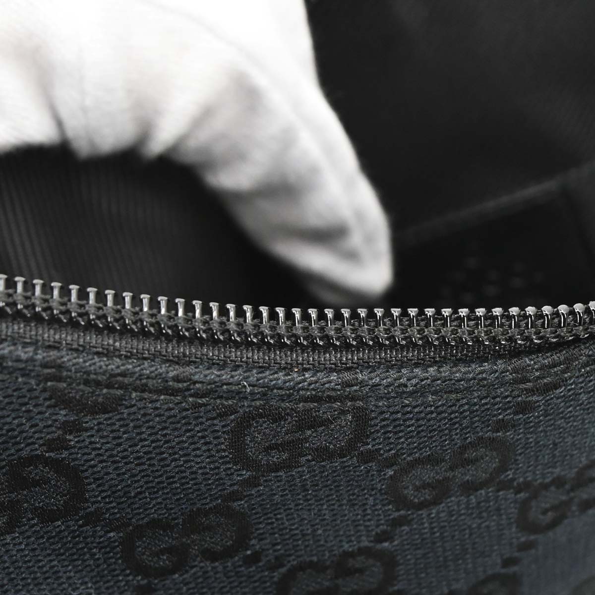 Gucci Black Canvas GG Handbag