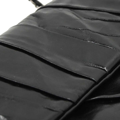 Chanel Black Glazed Calfskin Twisted Flap Shoulder Bag
