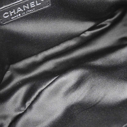 Chanel Black Glazed Calfskin Twisted Flap Shoulder Bag