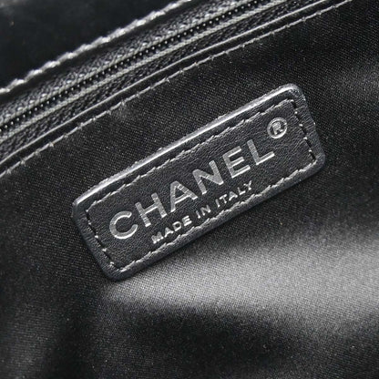 Chanel Black Glazed Calfskin Twisted Flap Shoulder Bag