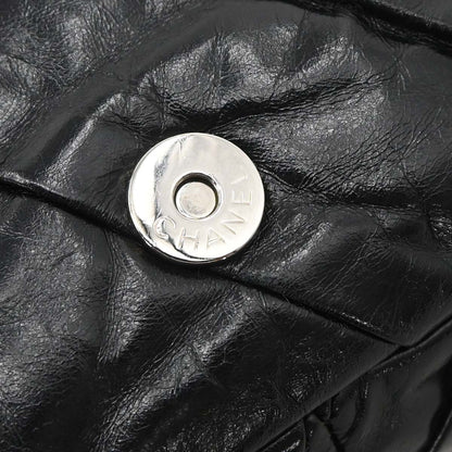 Chanel Black Glazed Calfskin Twisted Flap Shoulder Bag