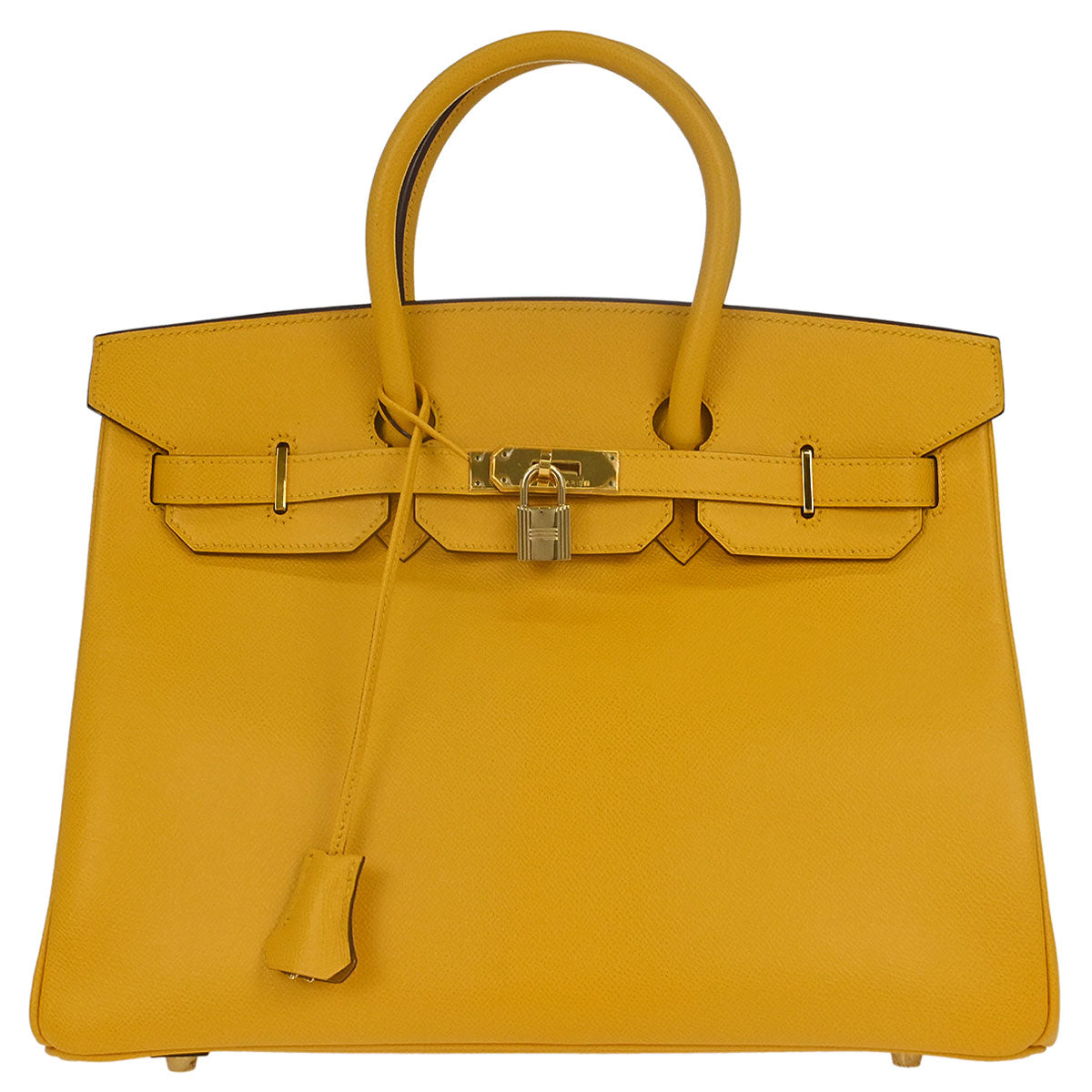 Hermes Jaune Courchevel Birkin 35 Handbag