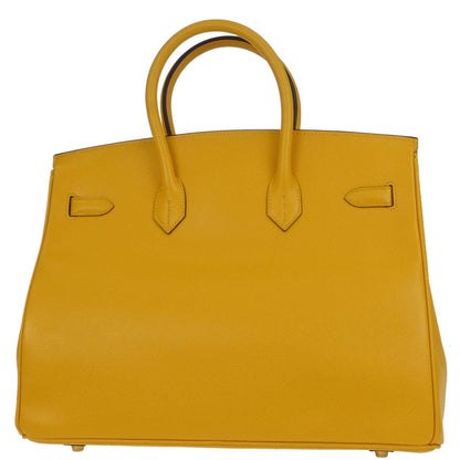 Hermes Jaune Courchevel Birkin 35 Handbag