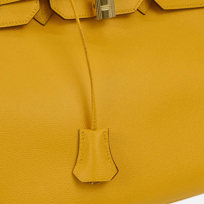 Hermes Jaune Courchevel Birkin 35 Handbag